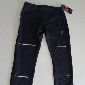 Asics Lightshow Winter Running Tights Leggings Navy Sz Small X-Small